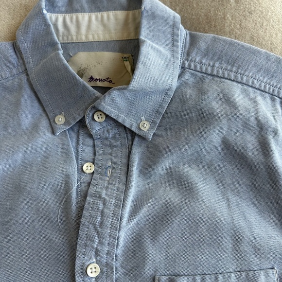 Trovata Oxford cloth button-down shirt in blue, size S - Picture 2 of 4